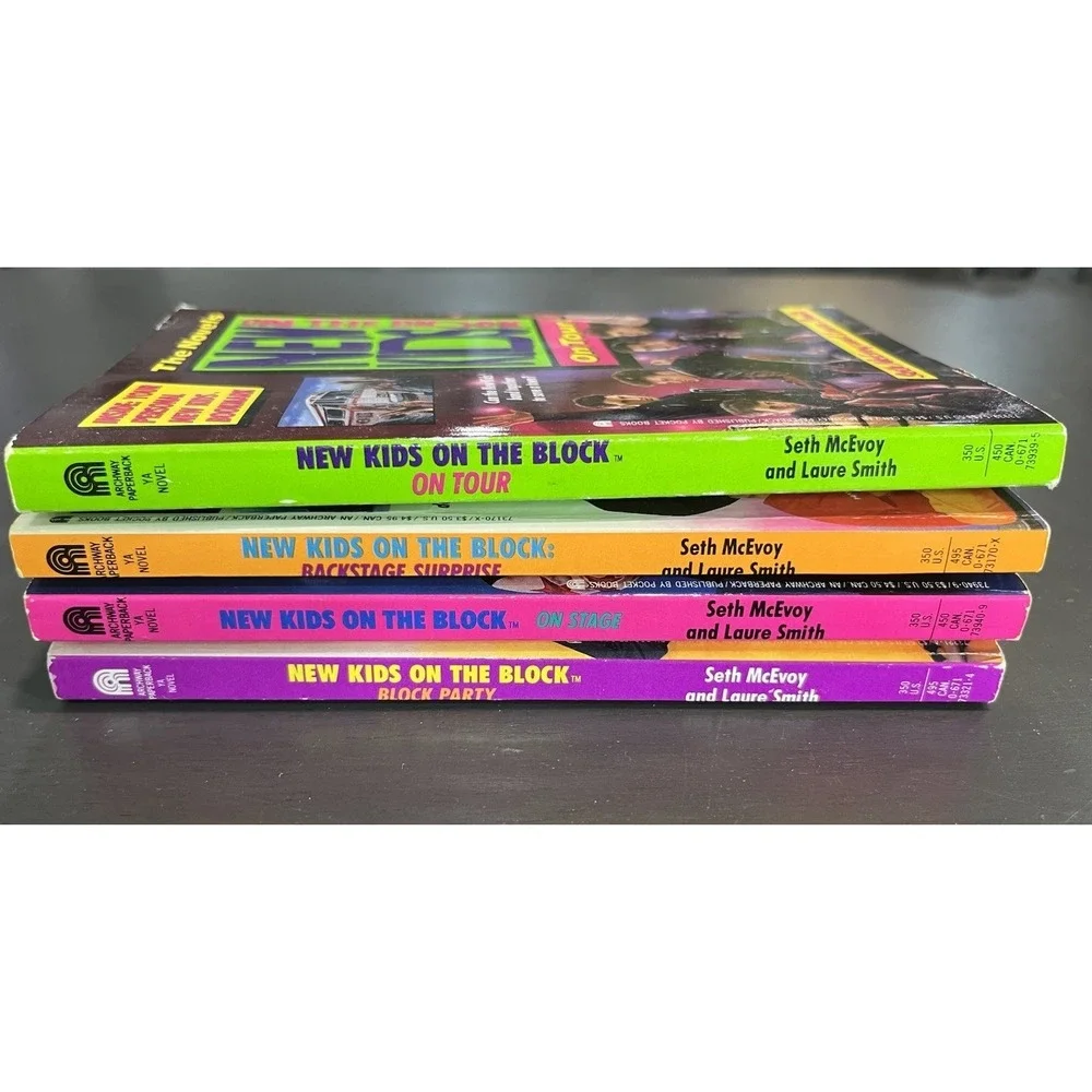 Vtg NKOTB New Kids On The Block Book Lot Of 4 On Tour, On Stage, Block Party